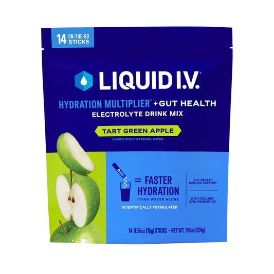 LIQUID I.V. Hydration Multiplier Gut Health Drink Mix – Tart Green Apple