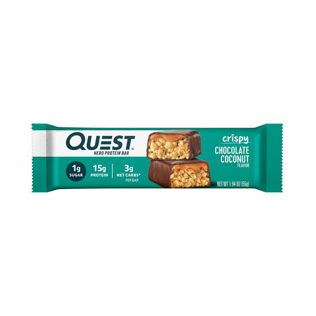 QUEST NUTRITION Crispy Hero Protein Bar – Chocolate Coconut