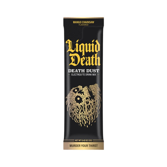 LIQUID DEATH Death Dust Hydration Mix – Mango Chainsaw