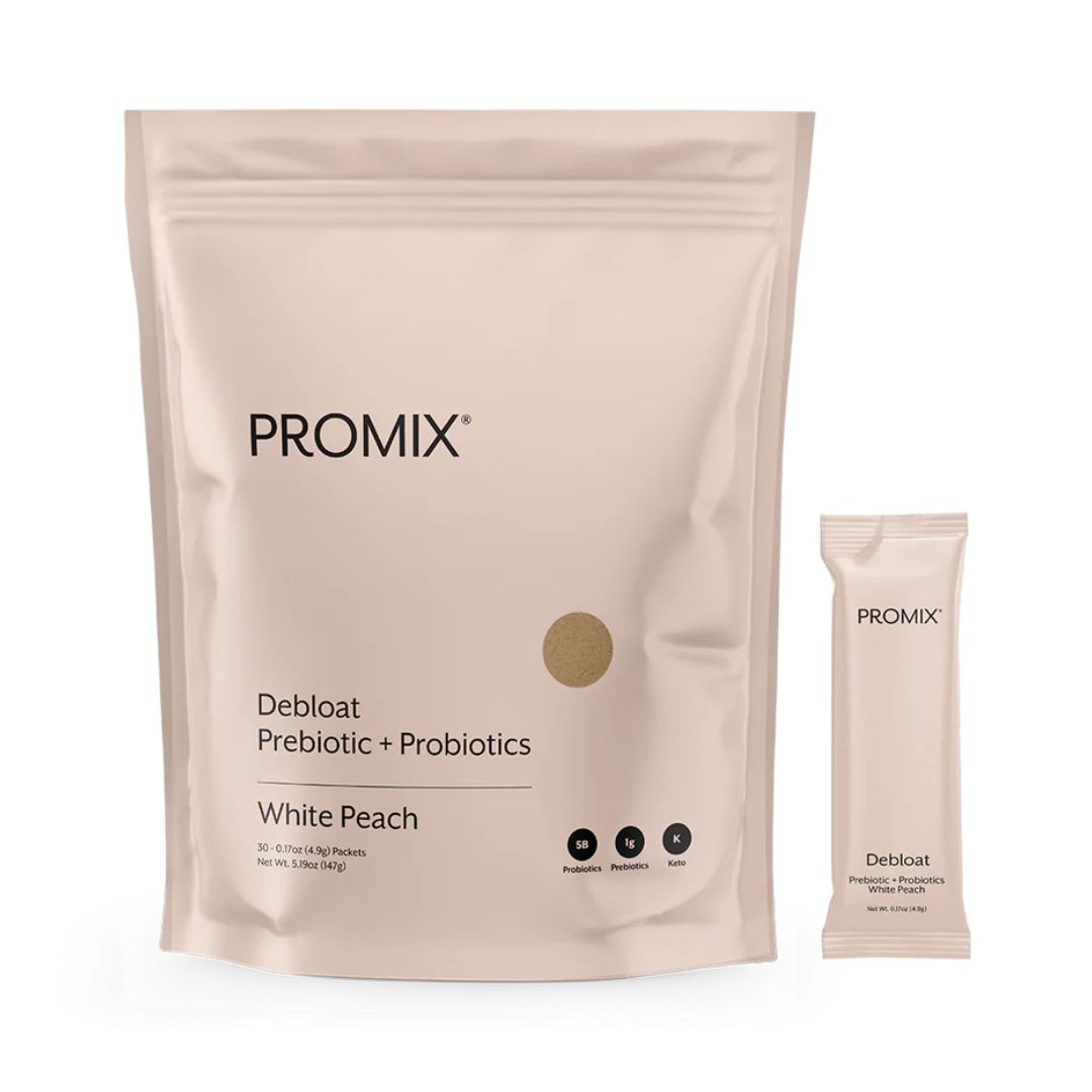 PROMIX NUTRITION Debloat Prebiotic + Probiotic – White Peach